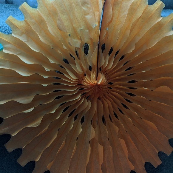 Green & Yellow Tissue Paper Fan Party Decoration - Picture 6 of 10